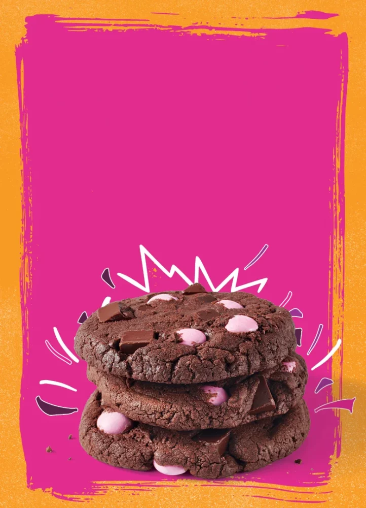 Mobile scrolling banner for BOOM Choco Chip Sept 2023.