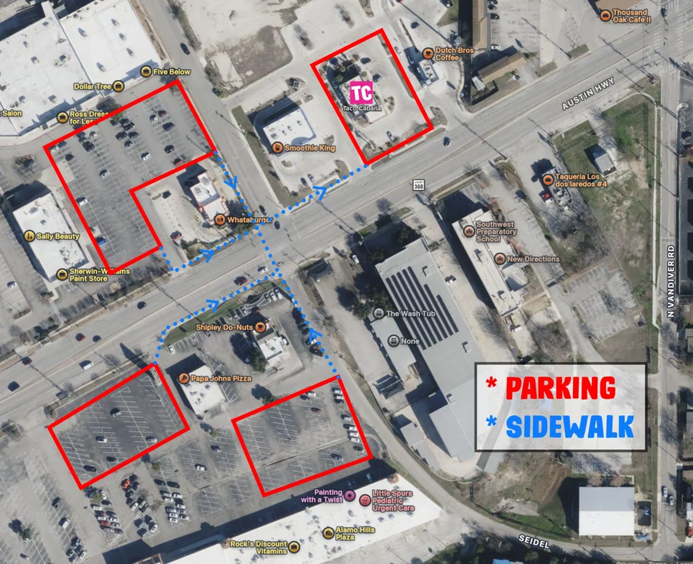 Parking graphic for Alamo Plaza